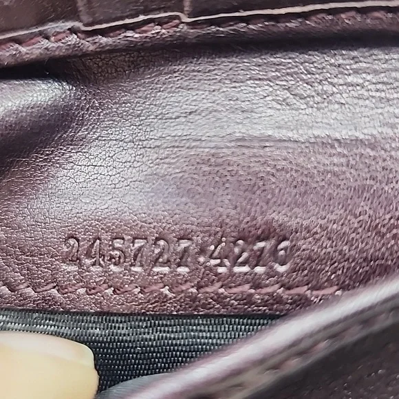 Gucci Dark Purple/Brown Leather Wallet with Gold Heart Logo‎ - Picture 12 of 13